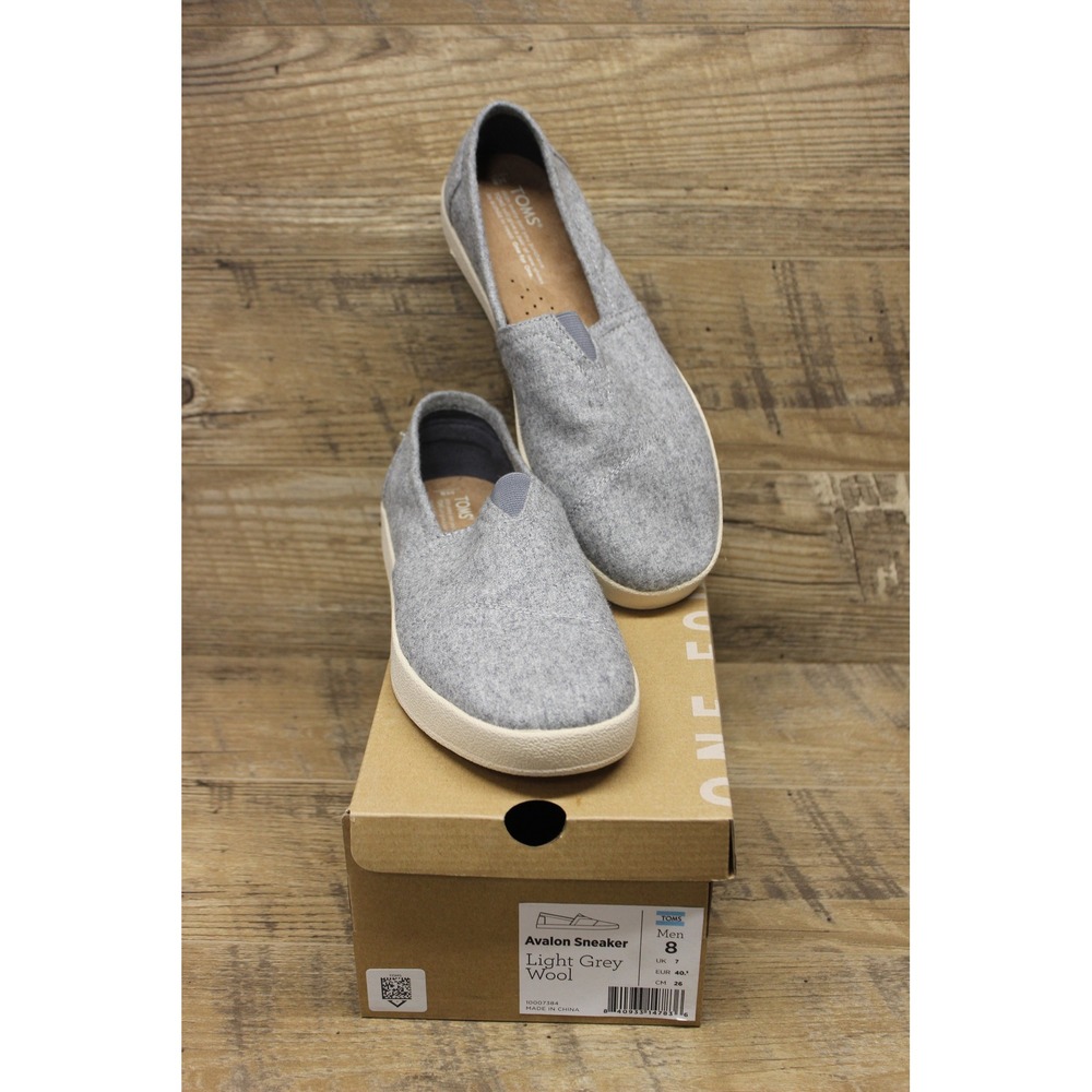 Toms Avalon Slip On Sneakers Men's Size 8 Gray Wool Casual Comfort Shoes‎